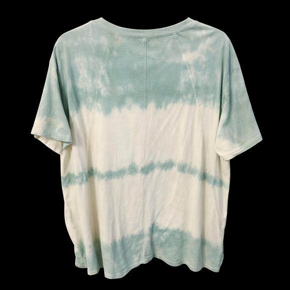 Easel Los Angeles Tie Dye Oversized Tee | Size S | Blue Ivory Slit Sides - Picture 4 of 5
